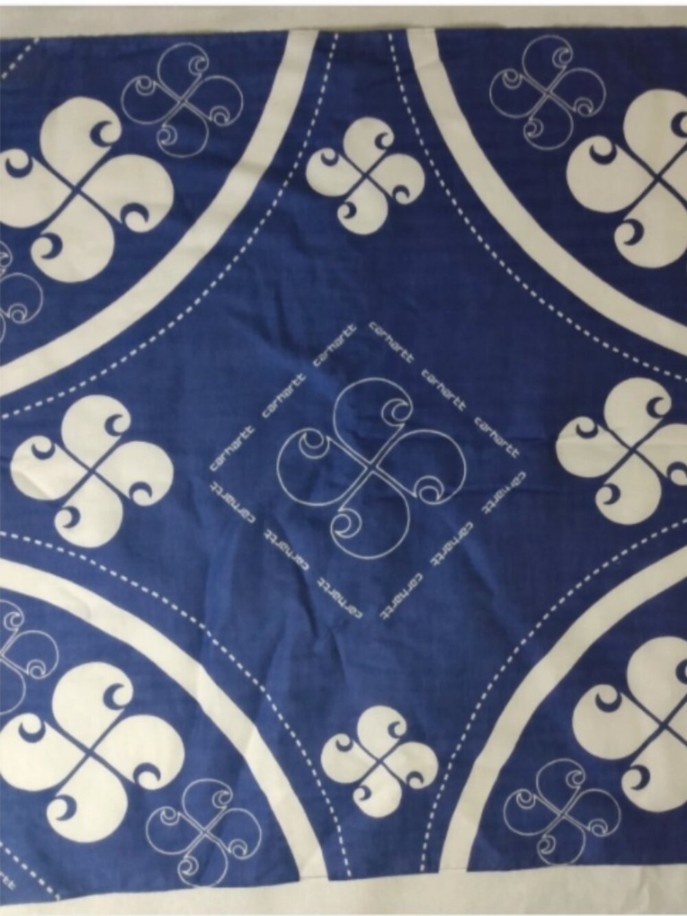 Carhartt Blue Cotton Bandana Scarf 21x21 Logo Print Workwear Biker Streetwear